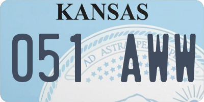 KS license plate 051AWW