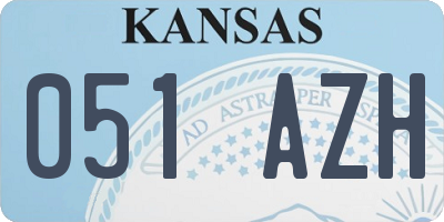 KS license plate 051AZH