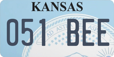 KS license plate 051BEE