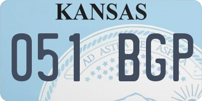 KS license plate 051BGP