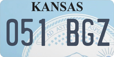 KS license plate 051BGZ