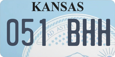 KS license plate 051BHH