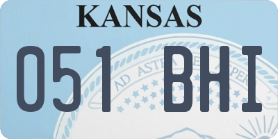 KS license plate 051BHI