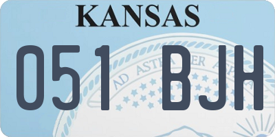 KS license plate 051BJH