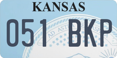 KS license plate 051BKP