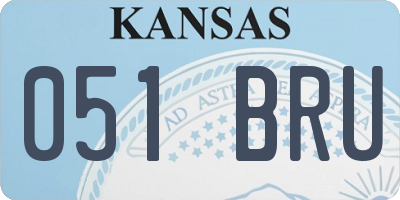 KS license plate 051BRU