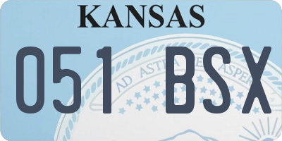 KS license plate 051BSX