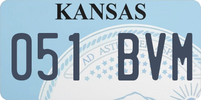 KS license plate 051BVM