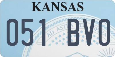 KS license plate 051BVO