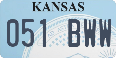 KS license plate 051BWW