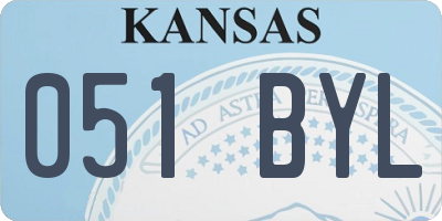 KS license plate 051BYL