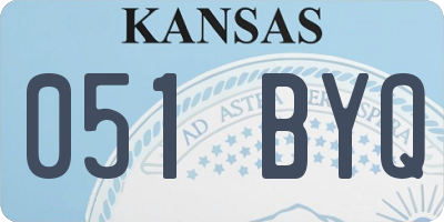 KS license plate 051BYQ