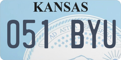 KS license plate 051BYU
