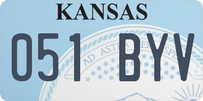 KS license plate 051BYV