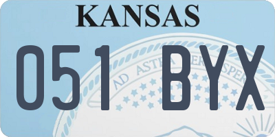 KS license plate 051BYX