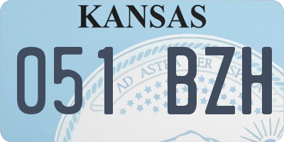 KS license plate 051BZH
