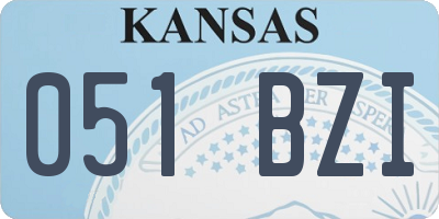 KS license plate 051BZI