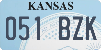 KS license plate 051BZK