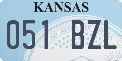 KS license plate 051BZL