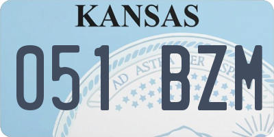 KS license plate 051BZM