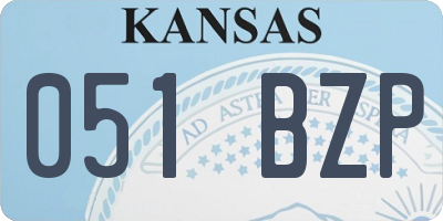 KS license plate 051BZP