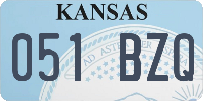 KS license plate 051BZQ