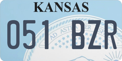 KS license plate 051BZR