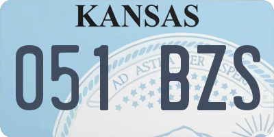 KS license plate 051BZS