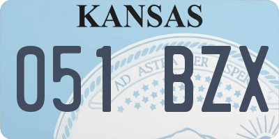 KS license plate 051BZX