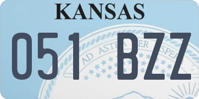 KS license plate 051BZZ