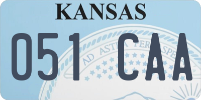KS license plate 051CAA