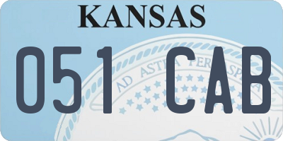 KS license plate 051CAB