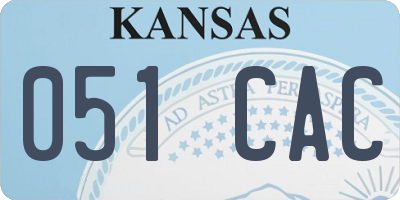 KS license plate 051CAC