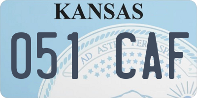 KS license plate 051CAF