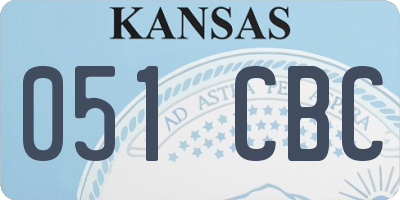 KS license plate 051CBC