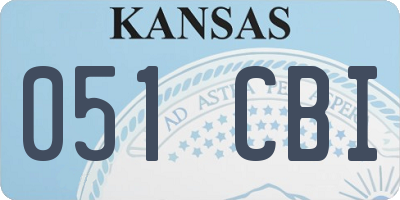 KS license plate 051CBI
