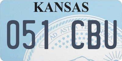 KS license plate 051CBU