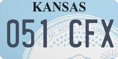 KS license plate 051CFX
