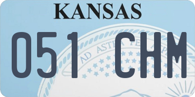 KS license plate 051CHM
