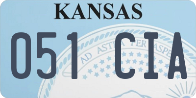 KS license plate 051CIA