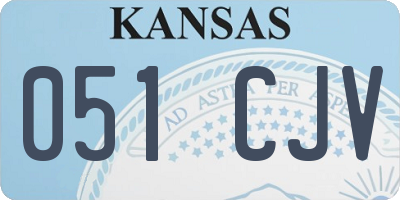 KS license plate 051CJV
