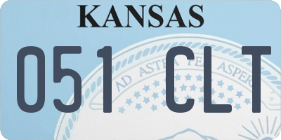 KS license plate 051CLT