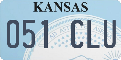 KS license plate 051CLU
