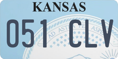 KS license plate 051CLV