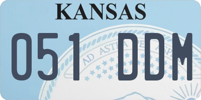 KS license plate 051DDM