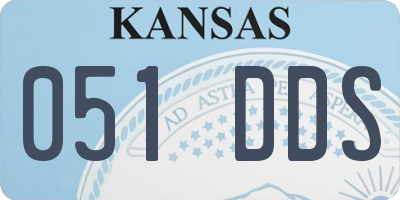 KS license plate 051DDS