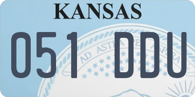 KS license plate 051DDU