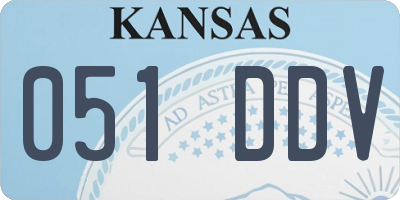 KS license plate 051DDV