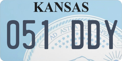 KS license plate 051DDY