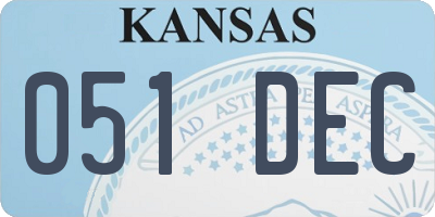 KS license plate 051DEC